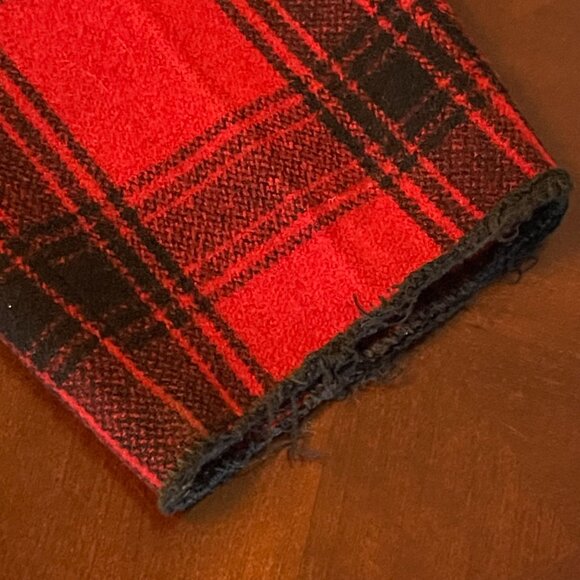 Vintage 1950s Red Plaid Wool Pants Sanforized Rockabilly Button Fly USA flaws - Picture 8 of 15